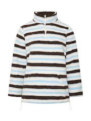 Yours Curve Cream Sherpa Borg Quarter Zip Fleece - Image 5 of 6