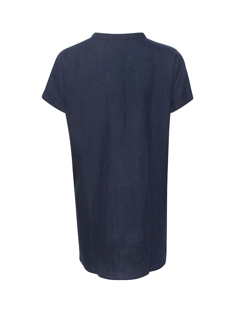 Cream Blue Bellis 100% Linen Tunic - Image 6 of 6