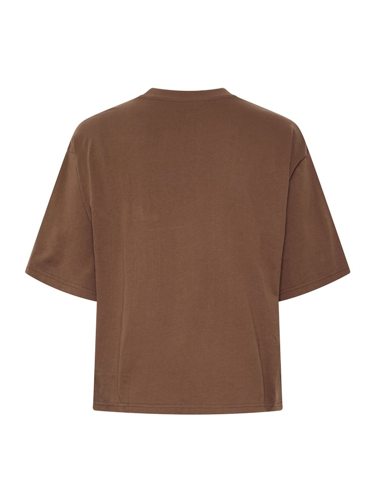 Yours Curve Brown Limited Wanna Get Coffee T-Shirt - Image 6 of 6