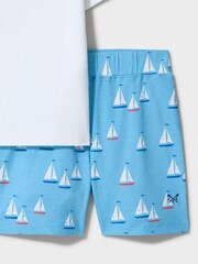 Crew Clothing Blue Cotton Pyjamas Shorts Set - Image 3 of 3