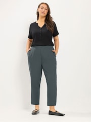 Yours Curve Grey Darted Waist Trousers - Image 2 of 6