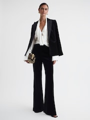Reiss Ivory Laila Silk Draped Blouse - Image 3 of 5