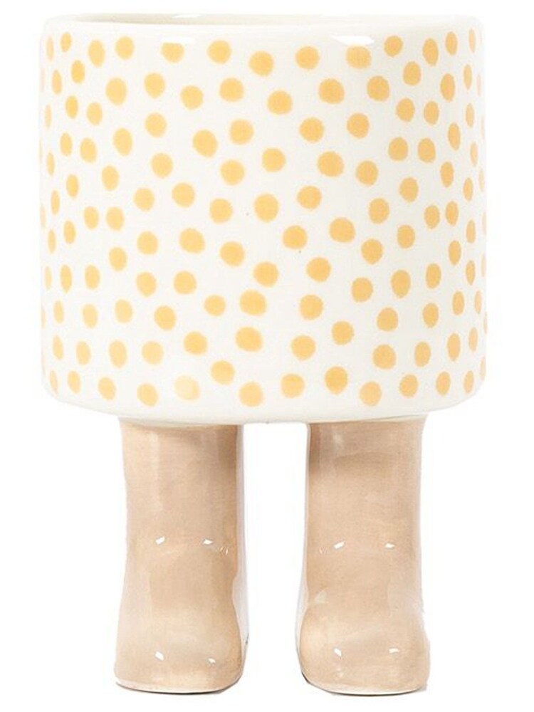 Gallery Home White Polka Dot Nevada Planter with Feet Medium - Image 1 of 4