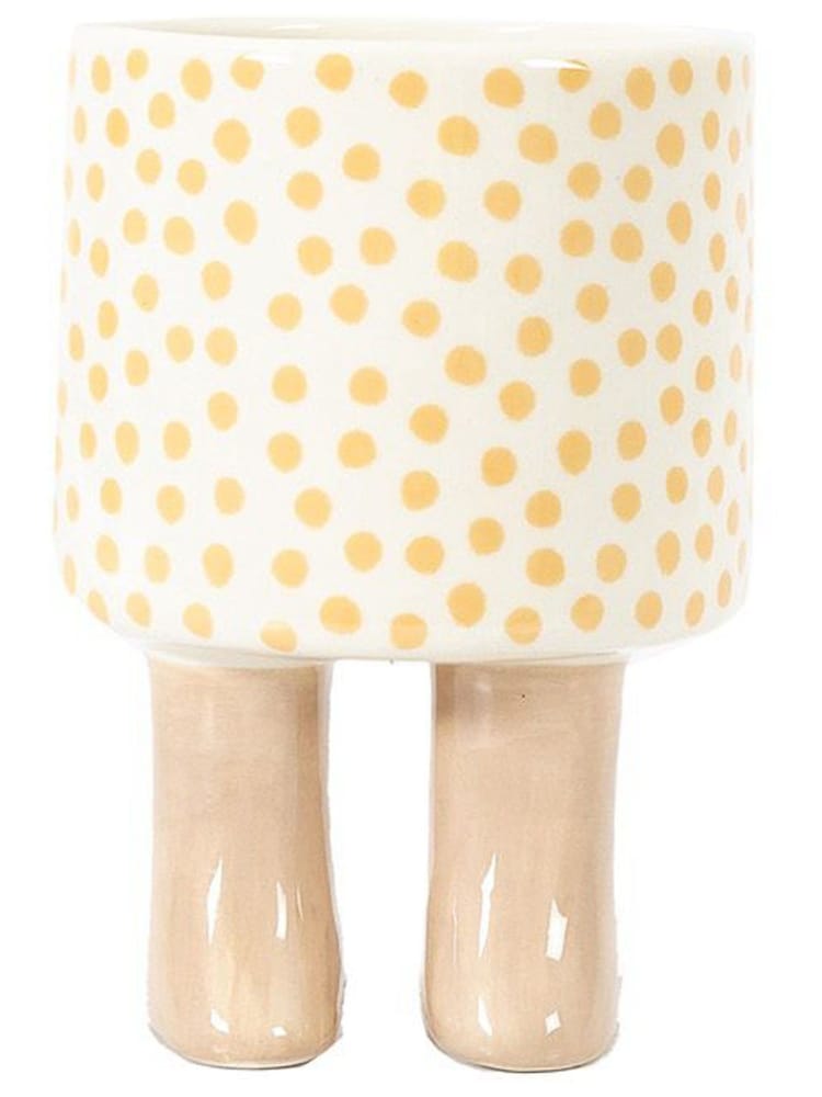 Gallery Home White Polka Dot Nevada Planter with Feet Medium - Image 2 of 4
