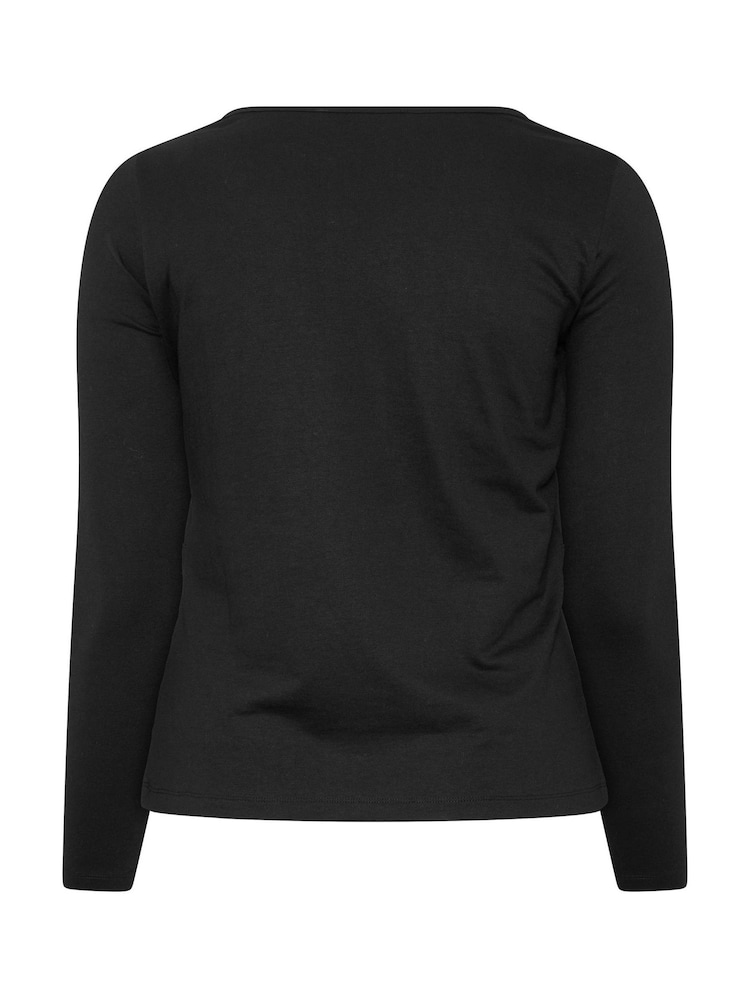 Yours Curve Black Limited Button Waist Detail Sweatshirt - Image 6 of 6 Yours Curve Black Limited Button Waist Detail Sweatshirt - Image 6 of 6