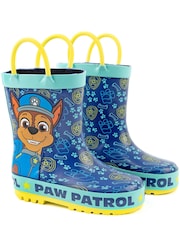 Vanilla Underground Blue Paw Patrol Boys Chase Graphic Wellington Boots with Handles - Image 2 of 5