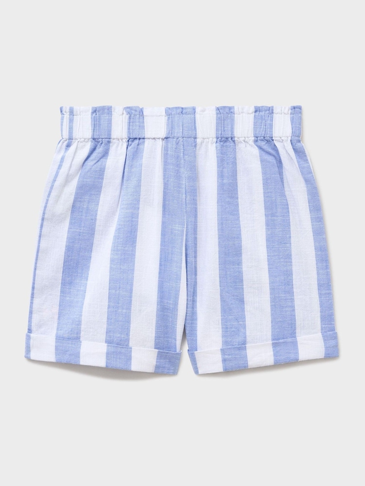 Crew Clothing Blue Woven Paperbag Shorts With Pocket Trim - Image 2 of 3