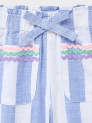 Crew Clothing Blue Woven Paperbag Shorts With Pocket Trim - Image 3 of 3