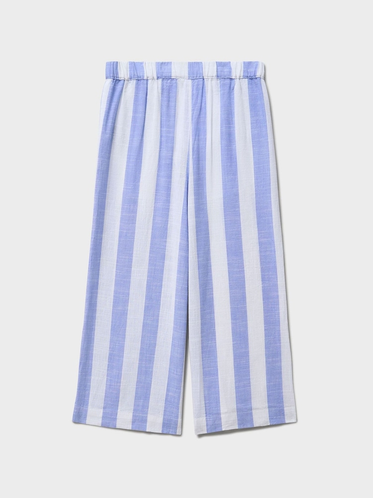 Crew Clothing Blue Striped Woven Trousers - Image 2 of 3 Crew Clothing Blue Striped Woven Trousers - Image 2 of 3