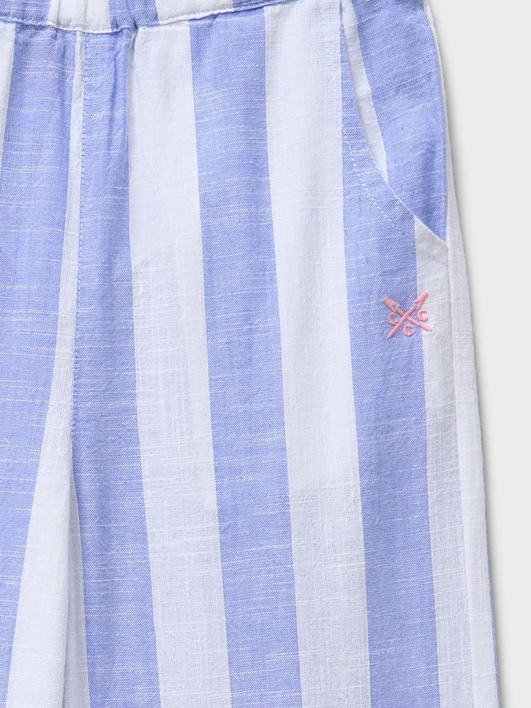 Crew Clothing Blue Striped Woven Trousers - Image 3 of 3 Crew Clothing Blue Striped Woven Trousers - Image 3 of 3