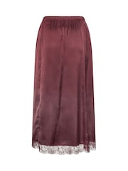 Yours Curve Red Limited Long Satin Hem Skirt - Image 6 of 6