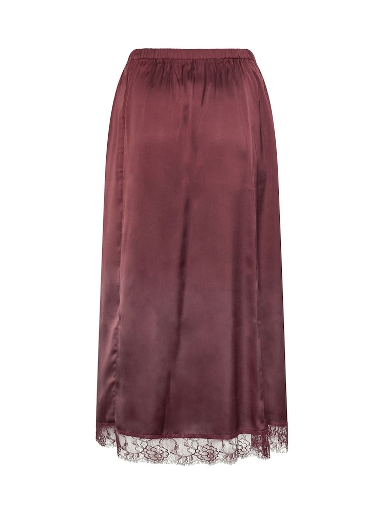 Yours Curve Red Limited Long Satin Hem Skirt - Image 6 of 6