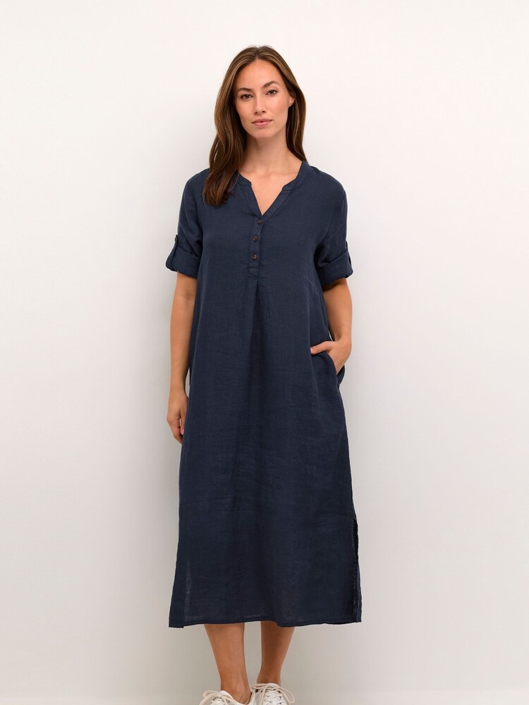 Cream Bellis 100% Linen Maxi Dress - Image 1 of 5