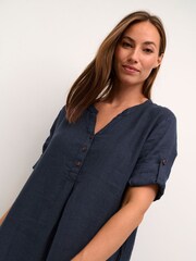 Cream Bellis 100% Linen Maxi Dress - Image 3 of 5