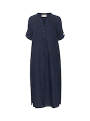 Cream Bellis 100% Linen Maxi Dress - Image 4 of 5