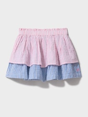 Crew Clothing Pink Mixed Stripe Tiered Skirt - Image 1 of 3