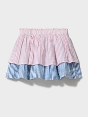 Crew Clothing Pink Mixed Stripe Tiered Skirt - Image 2 of 3