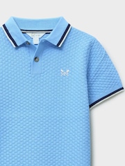 Azul claro - Crew Clothing Short Sleeve Knitted Polo Shirt - Imagen 3 de 3