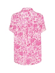 Cream Pink Bellis 100% Linen Collared Short Sleeve Shirt - Image 6 of 7