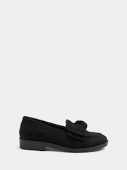 Yours Curve Black Wide Fit Microfibre Bow Loafers - Image 2 of 5