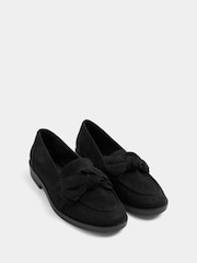 Yours Curve Black Wide Fit Microfibre Bow Loafers - Image 3 of 5