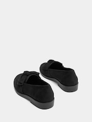 Yours Curve Black Wide Fit Microfibre Bow Loafers - Image 4 of 5