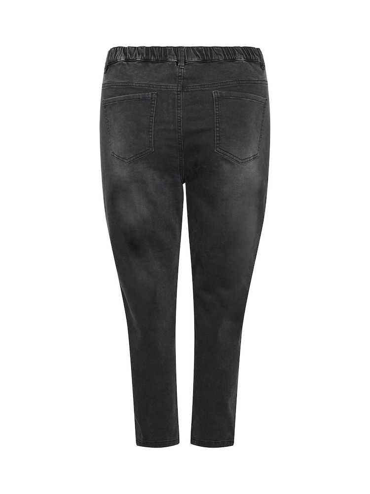 Yours Curve Black Cotton Blend Barrel Leg Jeans - Image 6 of 6 Yours Curve Black Cotton Blend Barrel Leg Jeans - Image 6 of 6