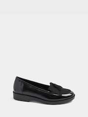 Yours Curve Black Faux Leather Fringed Tassel Loafers in Wide E Fit - Image 3 of 6