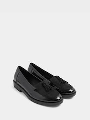 Yours Curve Black Faux Leather Fringed Tassel Loafers in Wide E Fit - Image 4 of 6
