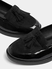 Yours Curve Black Faux Leather Fringed Tassel Loafers in Wide E Fit - Image 6 of 6