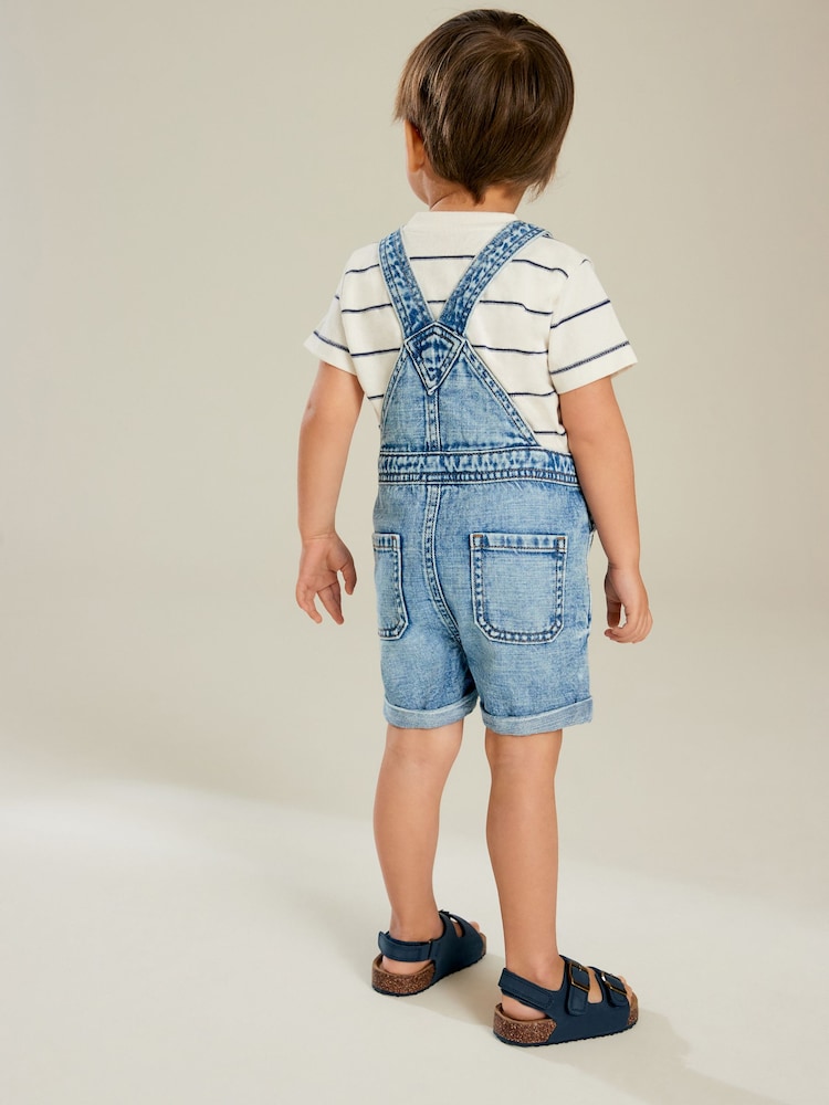 Light Wash 100% Cotton Denim Dungarees (3mths-7yrs) - Image 2 of 7