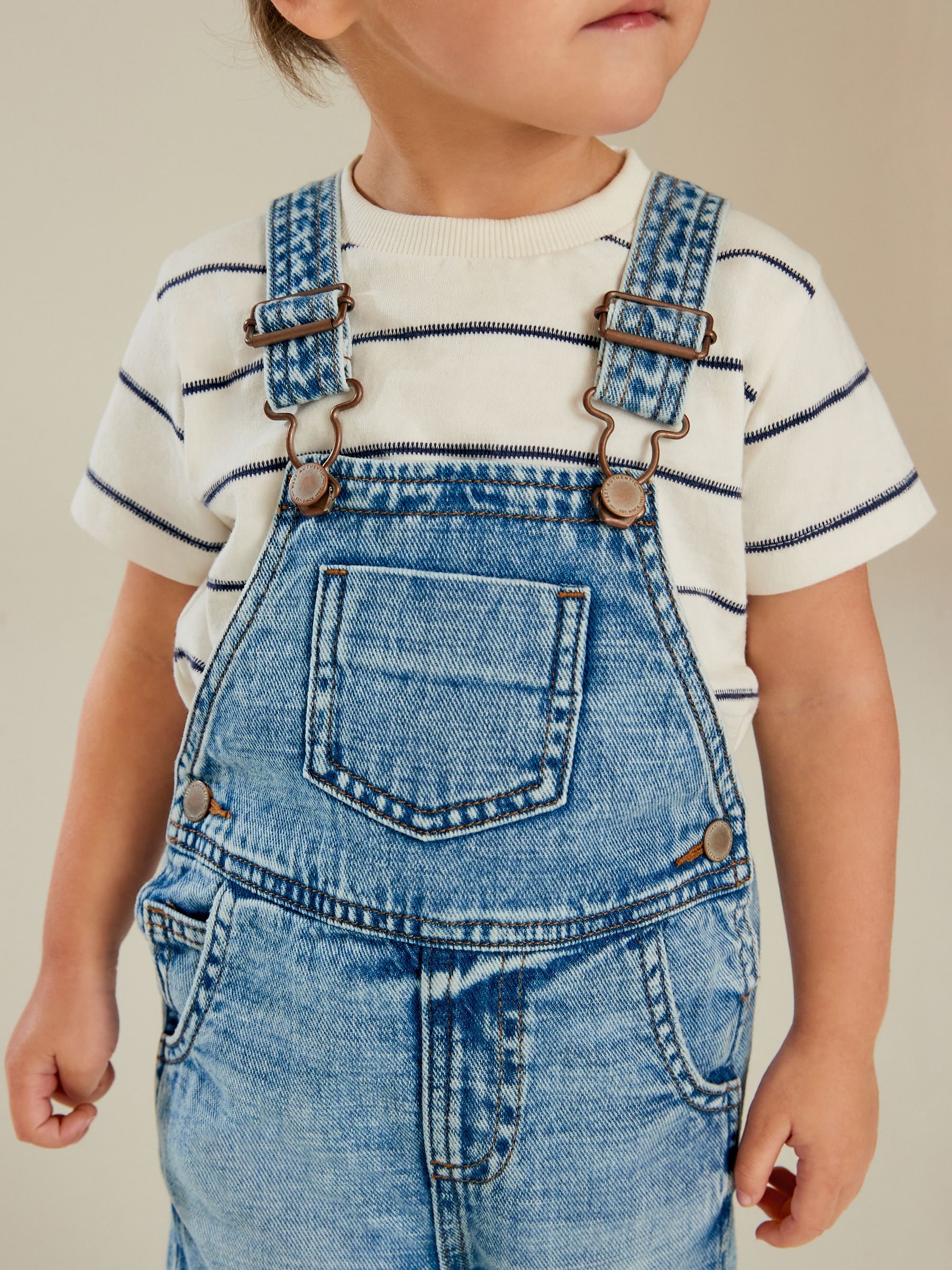 Buy Light Wash 100% Cotton Denim Dungarees (3mths-7yrs) from Next USA