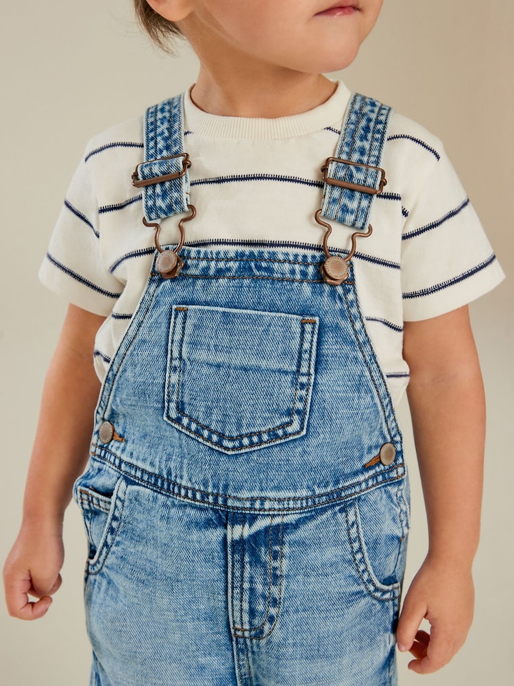 Light Wash 100% Cotton Denim Dungarees (3mths-7yrs) - Image 3 of 7