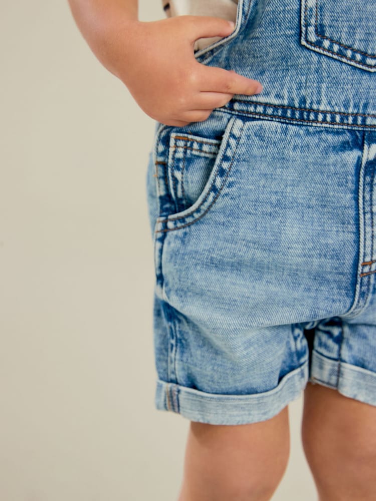 Light Wash 100% Cotton Denim Dungarees (3mths-7yrs) - Image 4 of 7