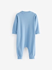 Baker by Ted Baker Blue 100% Cotton Romper and Reversible Hat - Image 3 of 9