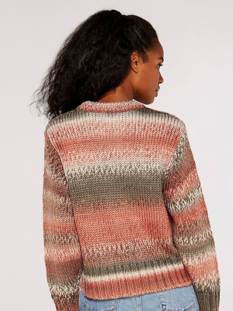 Apricot Pink Chunky Knit Multi Colour Jumper - Image 2 of 4