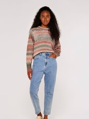 Apricot Pink Chunky Knit Multi Colour Jumper - Image 3 of 4
