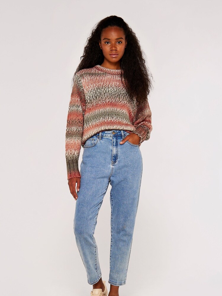 Apricot Pink Chunky Knit Multi Colour Jumper - Image 3 of 4