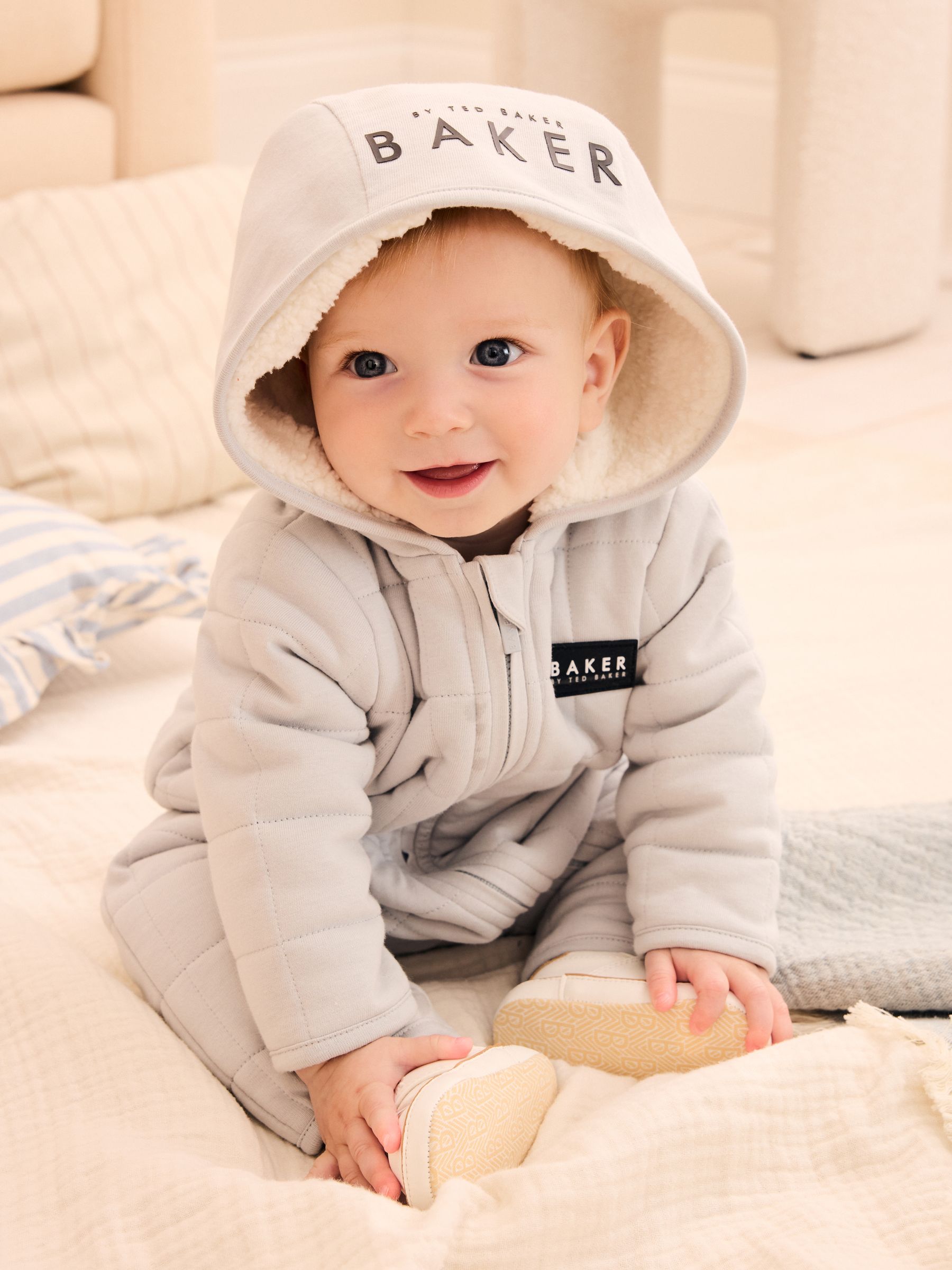Baker by Ted Baker Grey Quilted Snuggle Suit
