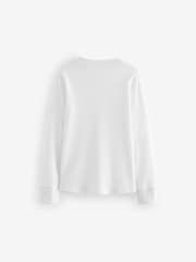 White 100% Cotton Long Sleeve T-Shirts 3 Pack (1.5-16yrs) - Image 3 of 4