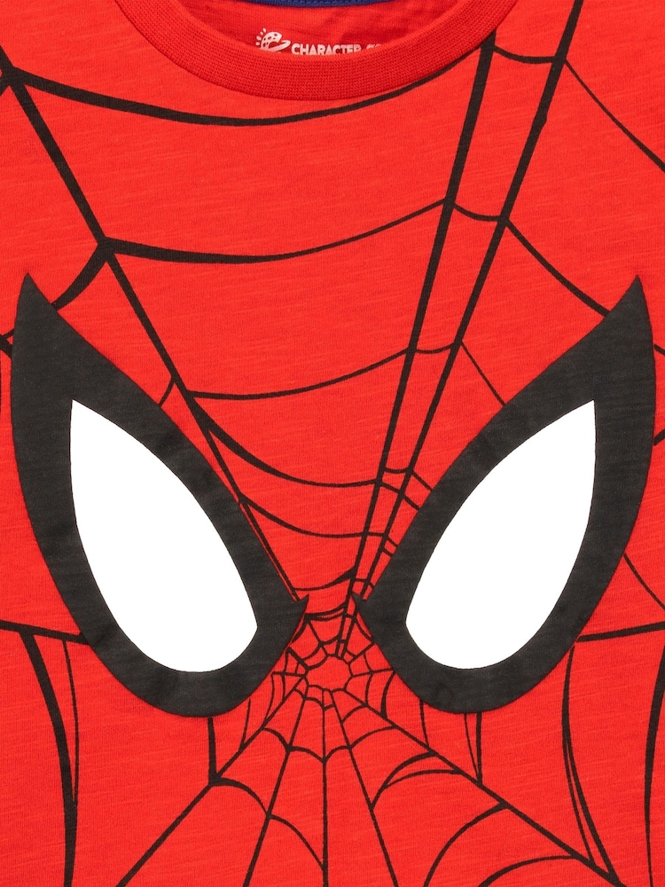 Character Red Spiderman Spiderman Long Sleeve 100% Cotton Top - Image 2 of 2