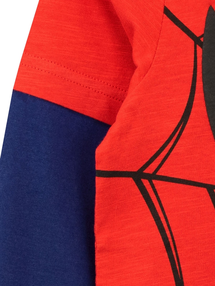Character Red Spiderman Long Sleeve 100% Cotton Top - Image 4 of 4