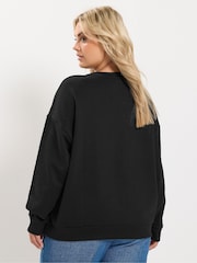 Yours Curve Black Jadore Polka Dot Sweatshirt - Image 4 of 7