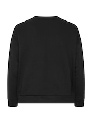 Yours Curve Black Jadore Polka Dot Sweatshirt - Image 7 of 7