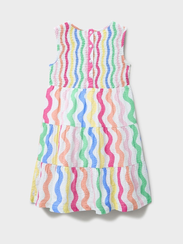 Crew Clothing White Shirred Cotton Midi Dress - Image 2 of 3