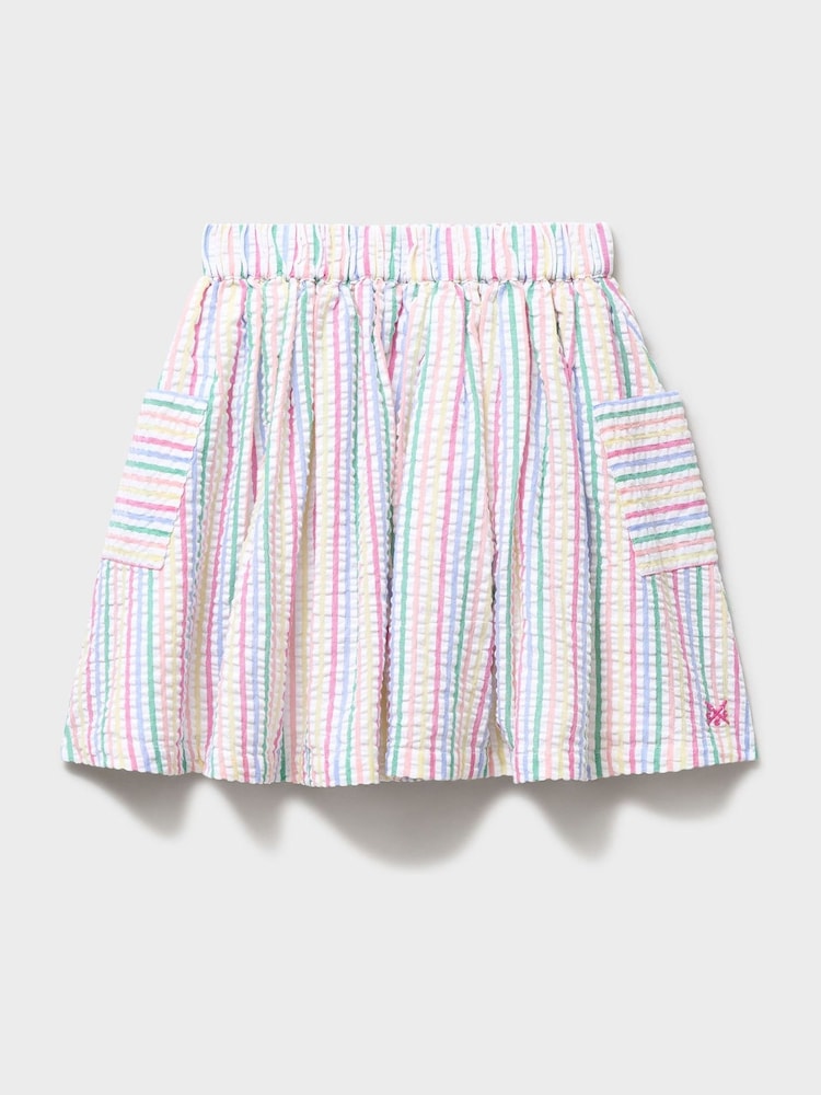 Crew Clothing White Woven Pull-On Cotton Skirt - Image 1 of 3 Crew Clothing White Woven Pull-On Cotton Skirt - Image 1 of 3