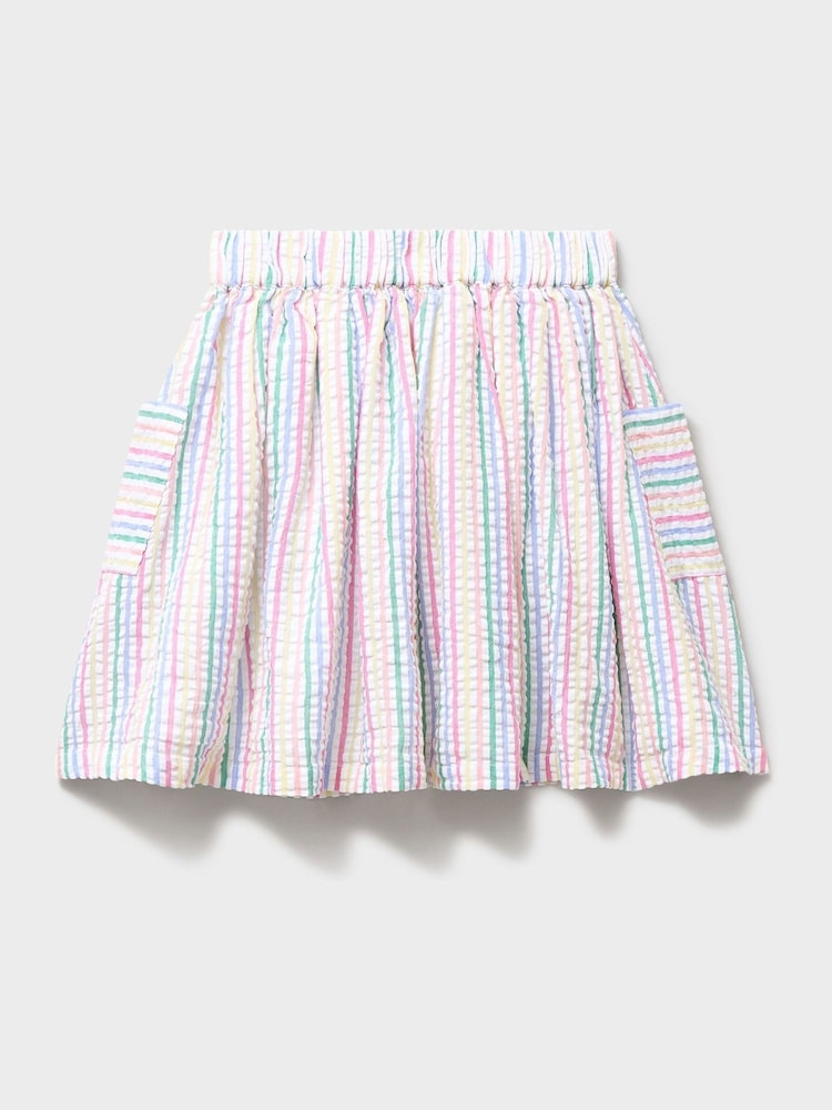 Crew Clothing White Woven Pull-On Cotton Skirt - Image 2 of 3 Crew Clothing White Woven Pull-On Cotton Skirt - Image 2 of 3