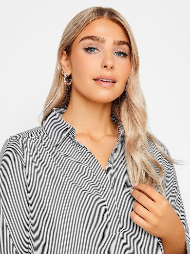 M&Co Blue Petite Stripe Blouses - Image 4 of 4