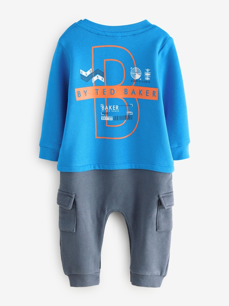 Baker by Ted Baker Blue Graphic Cargo Romper - Image 2 of 5