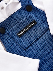 Baker by Ted Baker Blue Dungaree and Polo Shirt Set - Image 4 of 5
